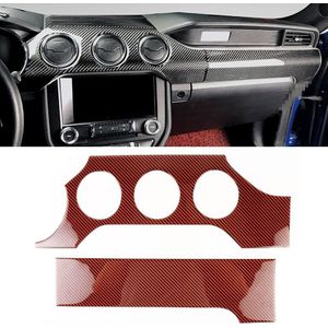 2 in 1 Car Carbon Fiber Dashboard Cover Panel Decorative Sticker for Ford Mustang