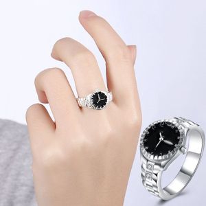Creative Diamond Dial Quartz Watch Rings(7)