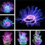Aquarium Fish Tank Landscaping Decoration Silica Gel Simulation Software Coral Fluorescent Anemone  Size: 50cm(Purple)