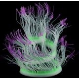 Aquarium Fish Tank Landscaping Decoration Silica Gel Simulation Software Coral Fluorescent Anemone  Size: 50cm(Purple)