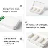 8 PCS Small Portable Moisture-proof Sealed Medicine Box 3 Compartments A Day Medicine Divided(Pineapple)