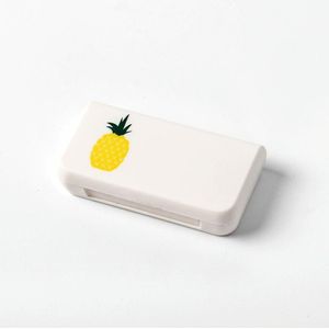 8 PCS Small Portable Moisture-proof Sealed Medicine Box 3 Compartments A Day Medicine Divided(Pineapple)