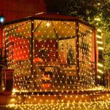 4x6m 672 LEDs Waterproof Fishing Net Lights Curtain String Lights Fairy Wedding Party Holiday Decoration Lamps 220V  EU Plug(Warm White Light)