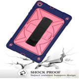 For Galaxy Tab A 10.1 (2019) T510 Contrast Color Silicone + PC Combination Case with Holder(Navy Blue + Rose Red)