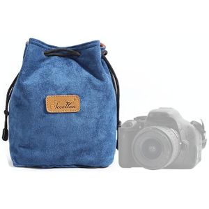 S.C.COTTON Liner Shockproof Digital Protection Portable SLR Lens Bag Micro Single Camera Bag Square Blue M