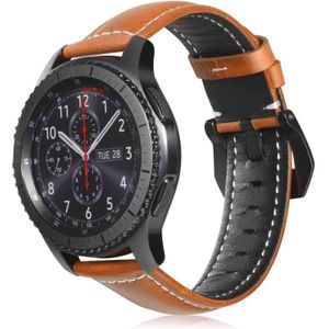 For Samsung Galaxy Watch Active 2 22mm Tree Leather Sports Strap(Brown)