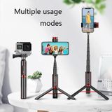 Bluetooth Selfie Stick with Tripod Multi-function Gimbal Mobile Phone Fill Light Live Support(Girl Powder)