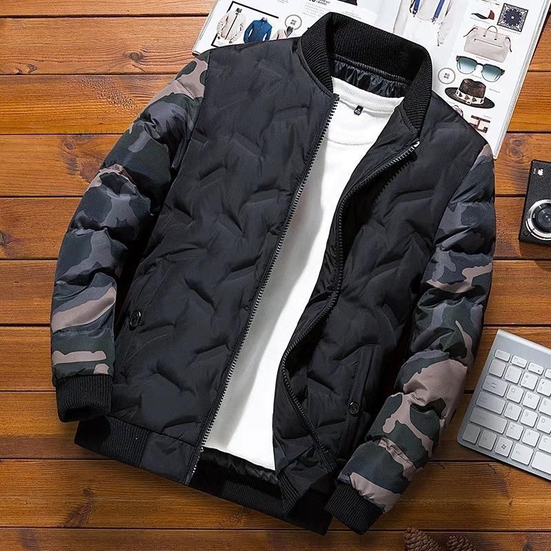 Herenjack Winter dons katoenen jack Camouflage honkbaljack  maat: M