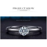 925 Sterling Silver Woman CZ Crystal Wedding Engagement Finger Rings Super Shinning Cubic Zirconia Fine Jewelry  Ring Size:10