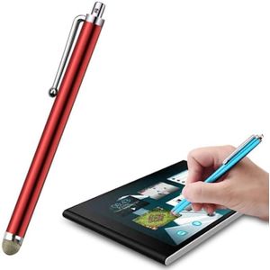 AT-19 Silver Fiber Pen Tip Stylus Capacitive Pen Mobile Phone Tablet Universal Touch Pen(Red)