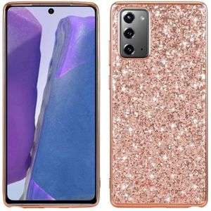 For Samsung Galaxy Note 20 Glitter Powder Shockproof TPU Protective Case(Rose Gold)