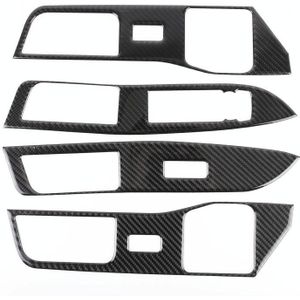 4 PCS Car Carbon Fiber Window Lift Button Decorative Sticker for Ford Explorer 2020