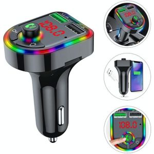 F6 Car FM Transmitter Colorful Breathing Atmosphere Lamp  MP3 Player Charger