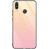 For Huawei Honor 10 Lite Gradient Color Glass Case(Yellow)