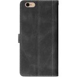 Stitching Skin Feel Magnetic Buckle Horizontal Flip PU Leather Case with Holder & Card Slots & Wallet For iPhone 6S Plus / 6 Plus(Black)