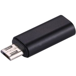 8 Pin Female to Micro USB Male Metal Shell Adapter  For Samsung / Huawei / Xiaomi / Meizu / LG / HTC and Other Smartphones(Black)