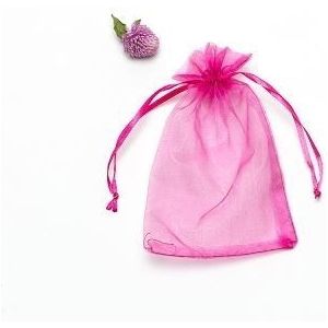 100 PCS Gift Bags Jewelry Organza Bag Wedding Birthday Party Drawable Pouches  Gift Bag Size:13X18cm(Rose)