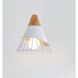 YWXLight E27 moderne verlichting ijzer massief hout hanger licht hangende lamp (wit)