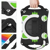Cute Cat King Kids Shockproof EVA Protective Case with Holder & Shoulder Strap & Handle For iPad 10.2 2021 / 2020 / 2019 / Pro 10.5 / Air 10.5(Black Green)