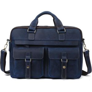 6360 Men Business Briefcase 17 Inch Laptop Computer Messenger Bag(Blue)