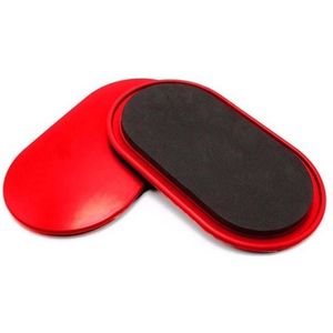 1 Pair Oval Sliding Mat for Fitness / Yoga  Size: 23 x 15cm(Red)