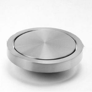 Embedded Type Stainless Steel Swing Cover Flip Kitchen Countertop Trash Can Lid  Cap  Size:Round Drawing 20cm Diameter(Silver)