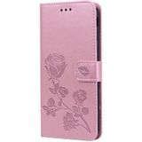 Rose Embossed Horizontal Flip PU Leather Case for Samsung Galaxy J4 Plus  with Holder & Card Slots & Wallet (Rose Gold)