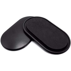 1 Pair Oval Sliding Mat for Fitness / Yoga  Size: 23 x 15cm(Black)