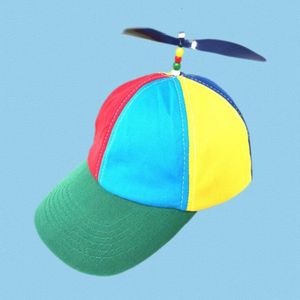 Color-block Children Baseball Cap Peaked Cap with Propeller  Random Color Delivery  Size:S?54-56cm?(Color Matching)