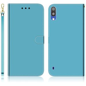 For Galaxy A10 / M10 Imitated Mirror Surface Horizontal Flip Leather Case with Holder & Card Slots & Wallet & Lanyard(Blue)