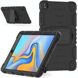 For Samsung Galaxy Tab A 10.1 (2019) T510 3-Layer Protection  Screen Frame + PC + Silicone Shockproof Combination Case with Holder(Black+Black)