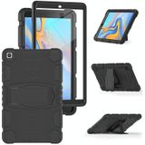 For Samsung Galaxy Tab A 10.1 (2019) T510 3-Layer Protection  Screen Frame + PC + Silicone Shockproof Combination Case with Holder(Black+Black)