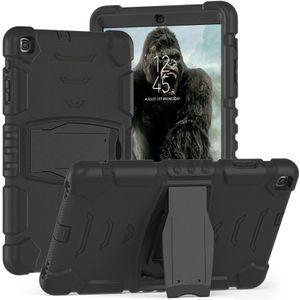 For Samsung Galaxy Tab A 10.1 (2019) T510 3-Layer Protection  Screen Frame + PC + Silicone Shockproof Combination Case with Holder(Black+Black)