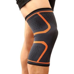 1 Pair Comfortable Breathable Elastic Nylon Sports Knit Knee Pads  Size:M(Orange)