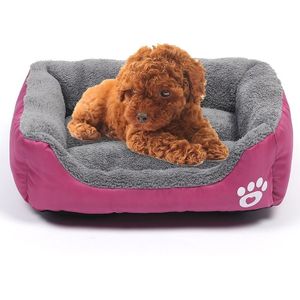 Candy Color Four Seasons Genuine Warm Pet Dog Kennel Mat Teddy Dog Mat  Size: M  54×42×12cm (Magenta)