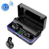 W12 IPX6 Waterproof Bluetooth 5.0 Touch Wireless Bluetooth Earphone with Charging Box  Support Power Digital Display & Breathing Light Bar & HD Call & Power Bank (Black)