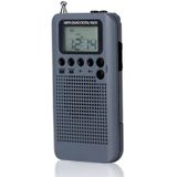 HRD-104 Mini Portable FM + AM Two Band Radio with Loudspeaker(Grey)