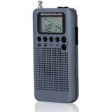 HRD-104 Mini Portable FM + AM Two Band Radio with Loudspeaker(Grey)