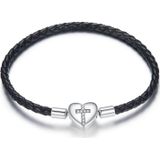 S925 Sterling Zilveren Kruis Gevlochten Rope Women Bracelet Sieraden  Grootte: 17cm