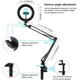 PULUZ 7.9 inch 20cm Ring Curved Light + Desktop Arm Stand USB 3 Modes Dimmable Dual Color Temperature LED Vlogging Selfie Photography Video Lights with Phone Clamp(Black)
