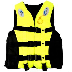 Drifting Swimming Fishing Life Jackets with Whistle for Adults Size: XL(Yellow)