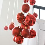 24 PCS 8cm Plating Plastic Christmas Tree Decorations Hanging String Ball  Random Color Delivery
