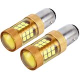 2 PCS 1157/Ba15d 10W 1000 LM Car Turn Lights with 28 SMD-3030 LED Lamps  DC 12V(Gold Light)