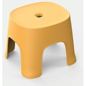 2 PCS Household Bathroom Row Stools Plastic Stools Thickened Low Stools Square Stools Small Benches  Colour: Maple Yellow Adult