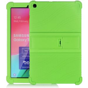 For Galaxy Tab A 10.1 (2019) T510 Tablet PC Silicone Protective Case with Invisible Bracket(Green)