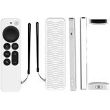 Silicone Protective Case Cover For Apple TV 4K 4th Siri Remote Controller(Luminous White)