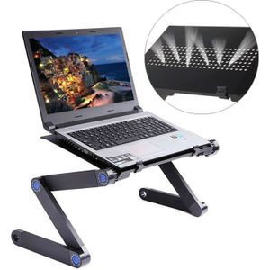 Portable 360 Degree Adjustable Foldable Aluminium Alloy Desk Stand for Laptop / Notebook  without CPU Fans & Mouse Pad(Black)