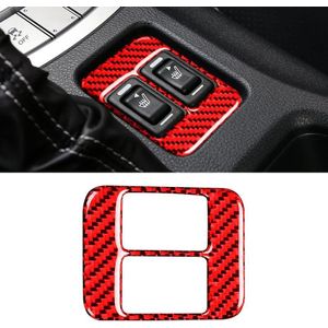 Car Carbon Fiber Seat Heating Panel Decorative Sticker for Subaru BRZ / Toyota 86 2013-2019  Left and Right Drive Universal with Hole (Red)