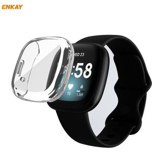 For Fitbit Versa 3 / Fitbit Sense ENKAY Hat-Prince ENK-AC8208 Full Coverage Transparent TPU Soft Case