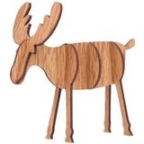 2 PCS Christmas Decorations Wooden DIY Elk Decorations Children Creative Gifts Desktop Decoration  Size:S(Wood Color)